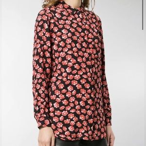 Ganni Lindale crepe floral blouse size 38